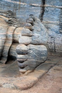 Feet of reclining Buddha, Gal Viharaya, UNESCO World Heritage Site, the ancient city of