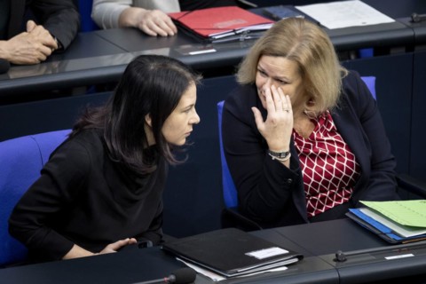Annalena Bärbock (Alliance 90/The Greens), Federal Foreign Minister, and Nancy Faeser (SPD),