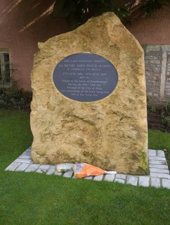 Memorial plaque to Harry Patch, the last fighting Tommy from the First World war who died aged 111