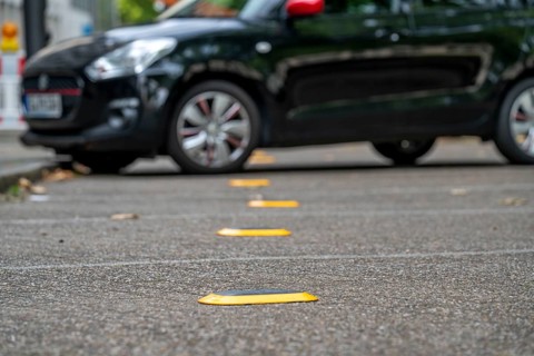 Sensors for car park occupancy for smart poles, intelligent street lamps, test run, EON and the