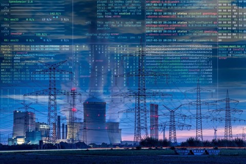 Symbolic image Critical infrastructure, blackout risk, cyberterrorism, lignite-fired power plant,