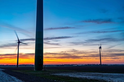 Wind power plants, wind farm, near Jackerath, Rhenish lignite mining area