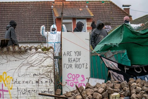 Beginning of the eviction of the Lützerath hamlet, camp of climate activists and squatters, at the