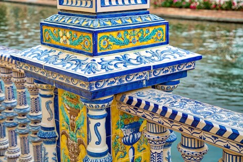 Plaza de Espana, Seville, Architectural details and ornaments