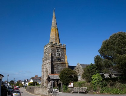 St Gerrans parish church, Roseland Peninsula, Cornwall, England, UK