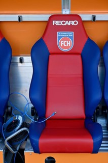 Recaro seats on coach's bench, bench, logo, LAN cable, network cable for laptop or tablet, digital,