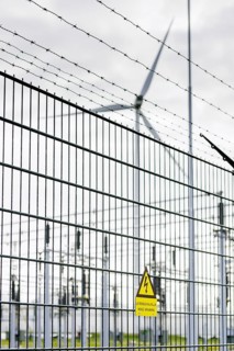 Tennet transformer station for energy transport in Eemshaven, 17/05/2024. Wind power to electricity