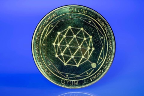 Qtum blockchain, QTUM, cryptocurrency, symbol coin, optical placeholder for the digital currency,