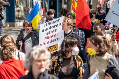 Demonstration against property companies such as Vonovia and others, against rent increases, for