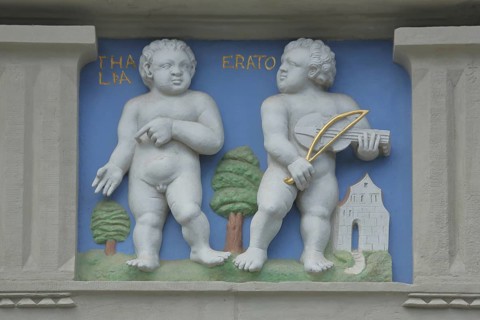 Relief Thalia Erato, allegory muse, poetry, lyric, entertainment, song, Greek, Greek, mythology,