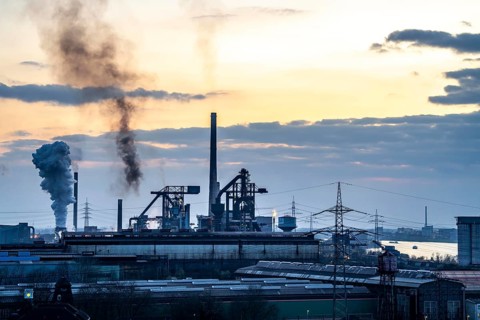 Hüttenwerke Krupp-Mannesmann, HKM in Duisburg-Hüttenheim, coking plant and 2 blast furnaces, North