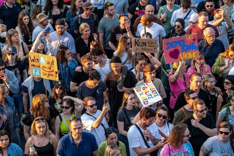 Demo against the AFD party conference in the Grugahalle in Essen, over 5000 participants came to
