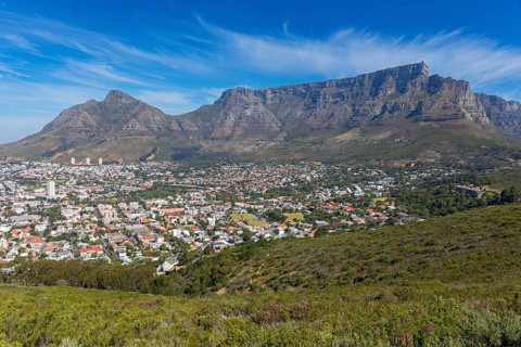 Landscape, South Africa, Table Mountain, Building, City, View of Cape Town, Table Mountain National