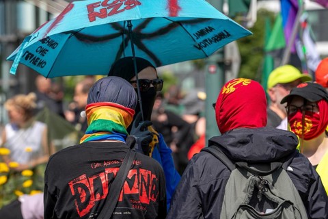 Demonstration against the AFD party conference in Essen, several tens of thousands of demonstrators