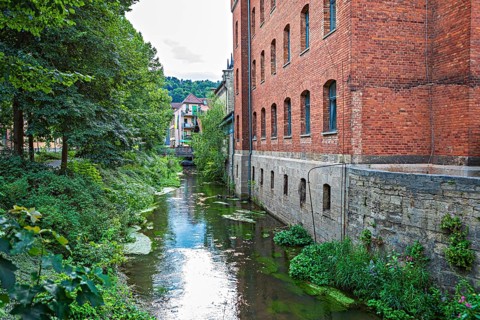 Bleichgraben in Meiningen, Thuringia, Germany, Europe