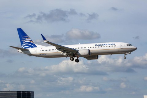 A Boeing 737 MAX 9 aircraft of Copa Airlines with the registration HP-9919CMP at Miami Airport,