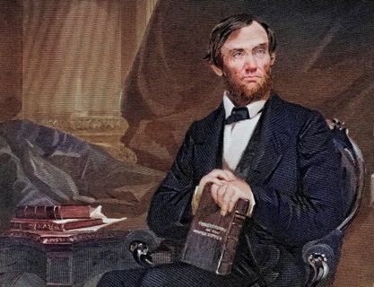 Abraham Lincoln 1809-65, 16th President of the United States 1861-65, After a painting by Alonzo