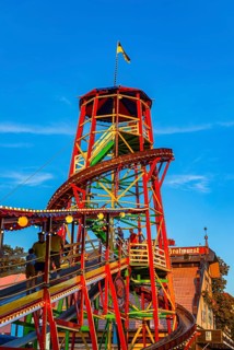 Toboggan, Wiesn classic with wooden slide, Oktoberfest, Festwiese, Theresienwiese, Munich, Upper