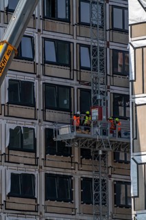 Construction site of the Community Campus, 737 student flats, each 20 square metres in size, fully