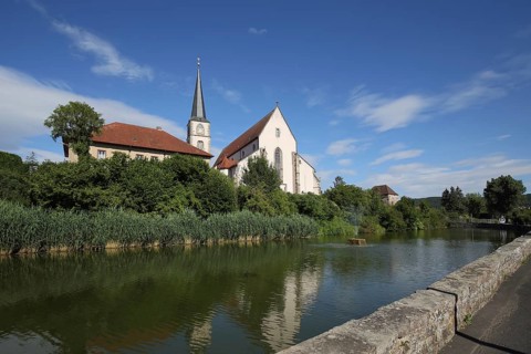 Baptista St John the Baptist Church, Lake, Hammelburg, Lower Franconia, Franconia, Bavaria,