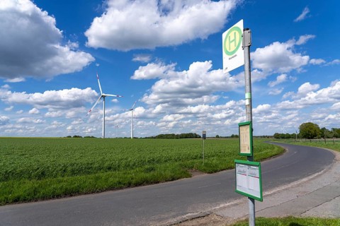 Local transport in the countryside, line 299, 4 stops on weekdays, bus stop Nierleistraße, Dorsten,