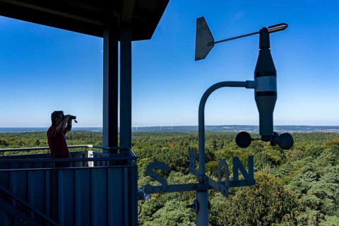 Fire watch tower on the Rennberg, near Flaesheim, Haltern am See, in the Haard forest area, one of