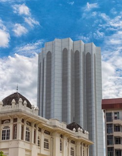 High modern buildings in the city center of Kuala Lumpur. Malaysia