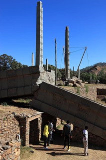 Tigray region, in the stele park of Axum, Aksum, ancient cemetery of the Axumite kings, Ethiopia,