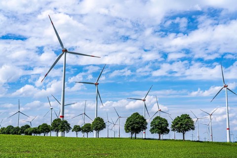 Wind farm near Marsberg, Nordex wind turbines, Baumallee, Hochsauerlandkreis, North