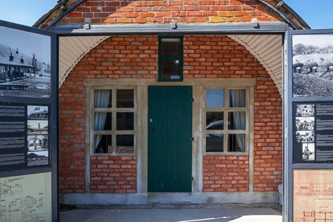 Nissen hut, prefabricated housing for immigrant workers at Le Bois du Cazier, coal mining museum at
