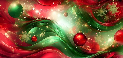 Abstract wallpaper illustration of Christmas symbols for gift cards, swirling shapes and lines, in