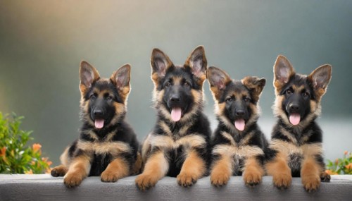 Pets, Dog, German Shepherd, Puppies, AI-generated, AI generated