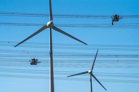 Construction of a new line route, 380 KV extra-high voltage line between Osterath and Gohr, near