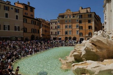 Palazzo Poli, also Palazzo Conti, Trevi Fountain, Fontana di Trevi, Rome, Italy, Europe