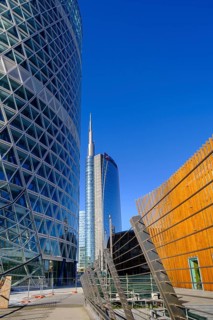 Torre Unicredit, Nido verticale and IBM, high-rise buildings, skyscrapers, Piazza Gae Aulenti,
