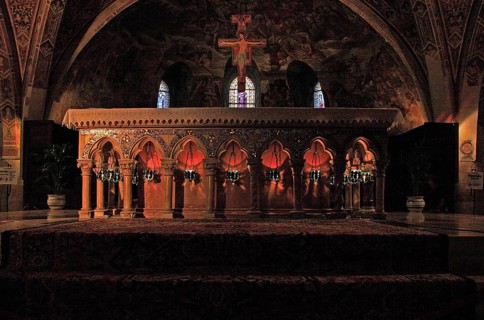 Basilica of San Francesco, high altar of the lower church, Assisi, Umbria, Italy (for editorial use