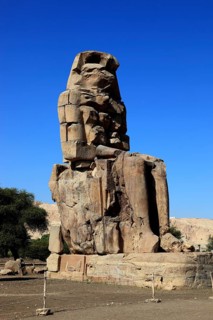 The Colossi of Memnon near Luxor, Arabic el-Colossat or es-Salamat, standing ancient Egyptian