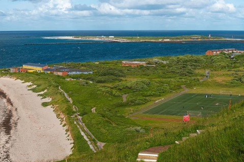 View from Oberland to Nord-Ost-Land in Unterland with youth hostel, house of youth in Unterland at