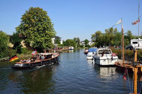 Europe, Germany, Lower Saxony, Buxtehude, Hamburg Metropolitan Region, Este, harbour, waterfront