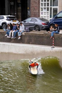 Surfing facility in the city centre of Rotterdam, Rif010, supposedly the world's first wave