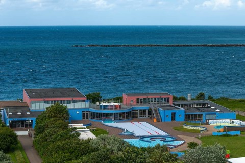 Seawater swimming pool in the lowlands, Heligoland Island, Horizon, North Sea, Pinneberg district,
