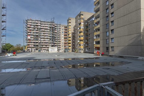 Renovation of numerous rental flats after several apartment buildings fell into disrepair due to