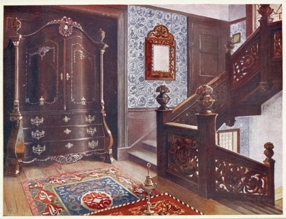 Furniture around the turn of the century 1900, Carved walnut bombé armoire with chased mounts