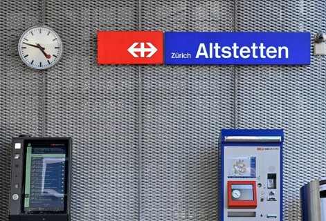 Lettering Altstetten railway station, Switzerland, Europe