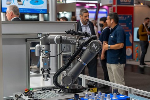 First day at Hannover Messe 2022, industrial trade fair, after a 2-year corona break, exhibition