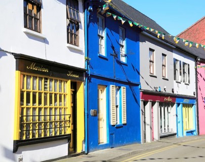 Colourful shops historic buildings, Kinsale, County Cork, Ireland, Irish Republic, Europe