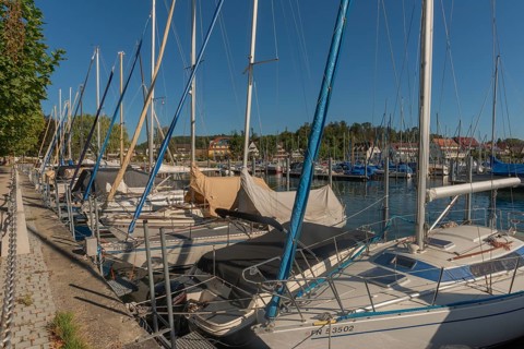 Unteruhldingen, Lake Constance, marina, Baden-Württemberg, Germany, Europe