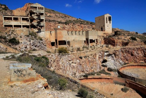 Old gold mine buildings, Rodalquilar, Cabo de Gata natural park, Almeria, Spain, Europe