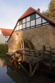 Oil mill at Brake Castle, Lemgo, North Rhine-Westphalia, Germany, Europe