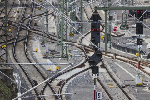 New Untertürkheim railway sidings. The track network is being reorganised as part of Stuttgart 21.